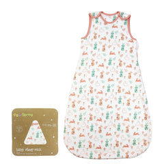 VigorSpring 1.5 tog sleep sack close-up shows soft cotton fabric for gentle skin comfort