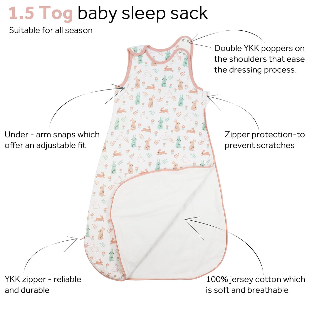 VigorSpring soft cotton fabric highlighting breathable, skin-friendly sleep sack