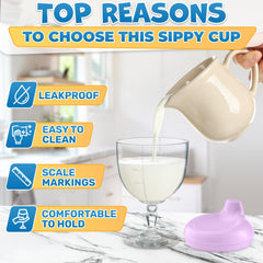 VIKROM easy-grip toddler wine glass sippy cup fits small hands comfortably.