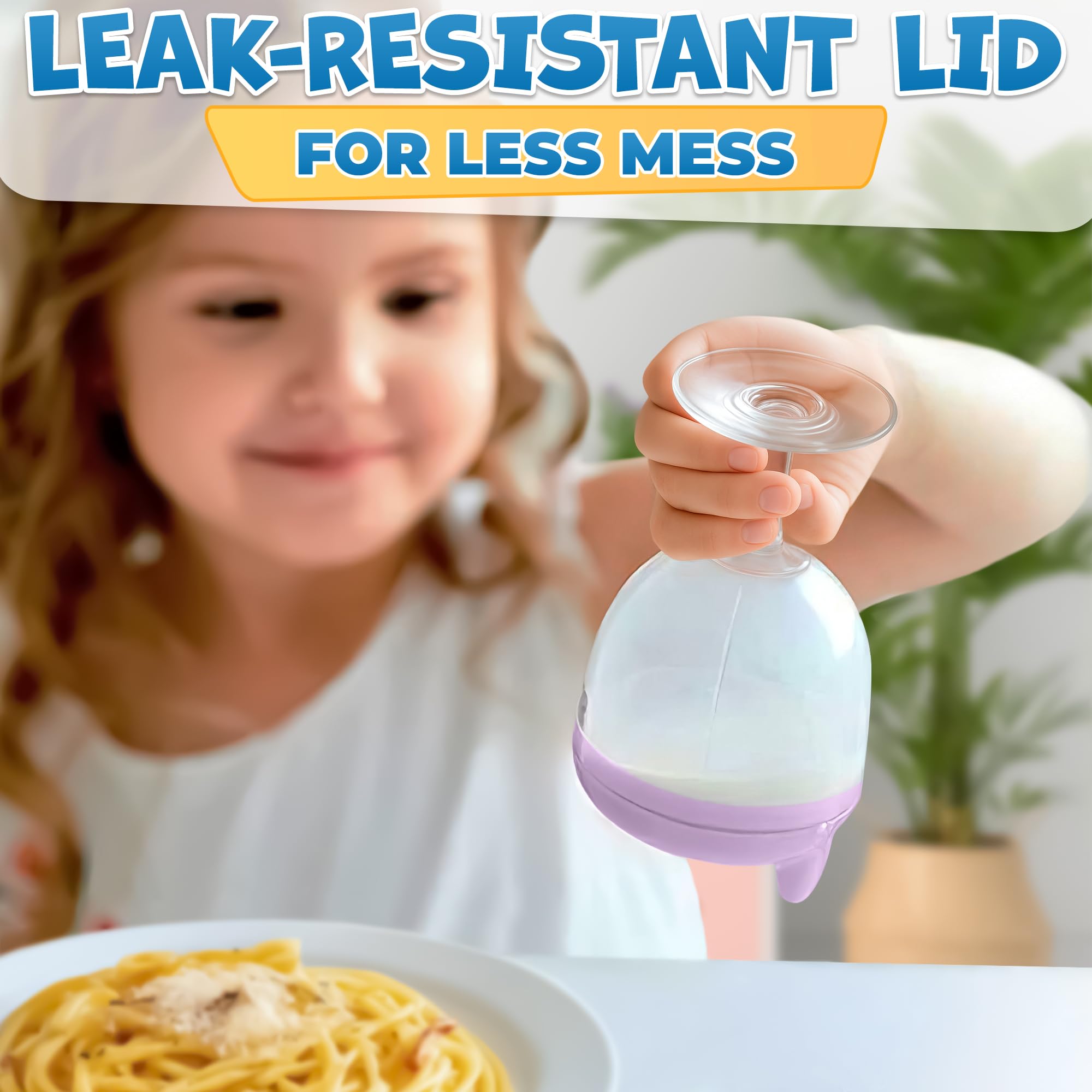VIKROM smooth edges toddler cup minimizes spills during playtime.