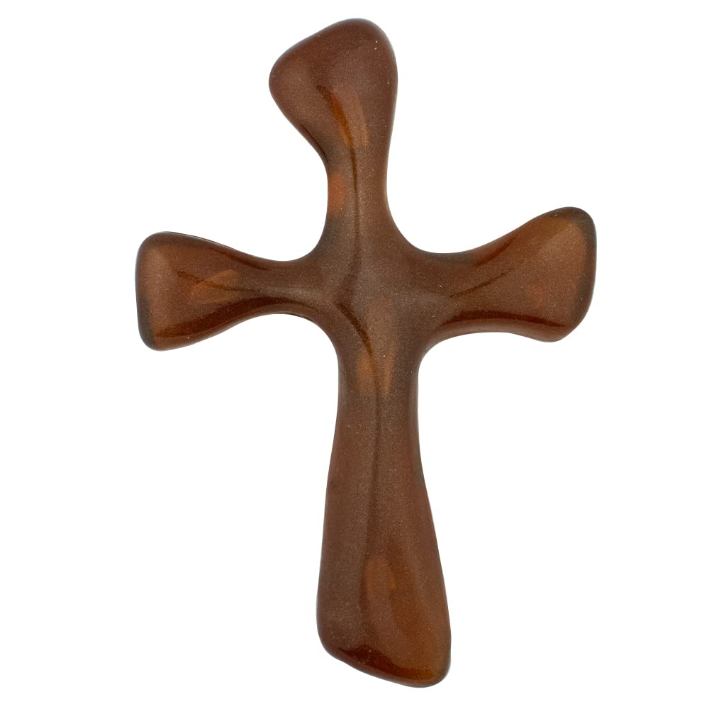 Village Gift Importers One Day at a Time handheld cross in hand for quiet prayer