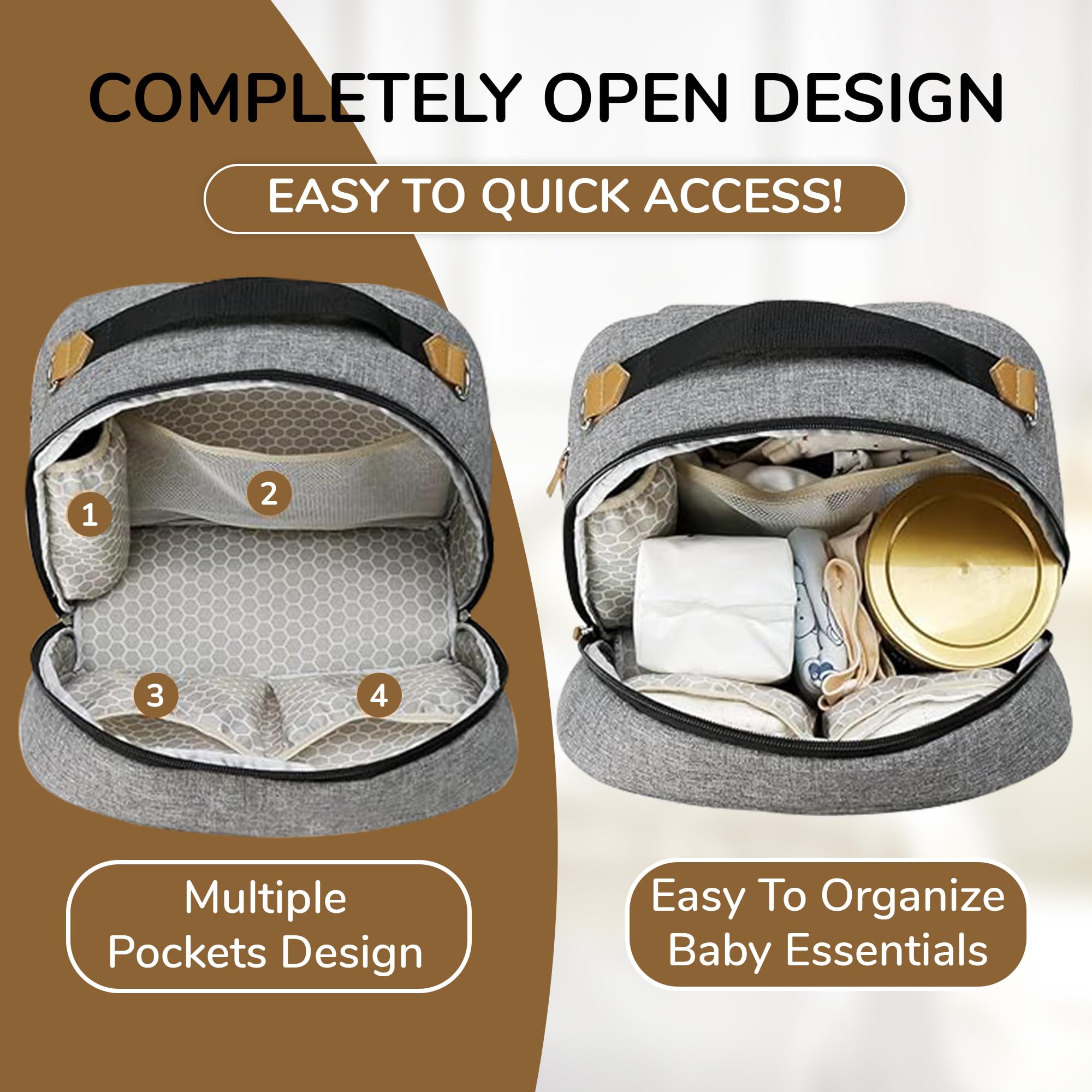 Village of Many Baby Diaper Bag Backpack breathable back panel enhances comfort during long outings.