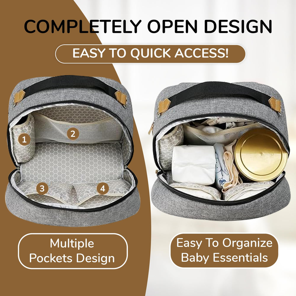 Village of Many Baby Diaper Bag Backpack breathable back panel enhances comfort during long outings.