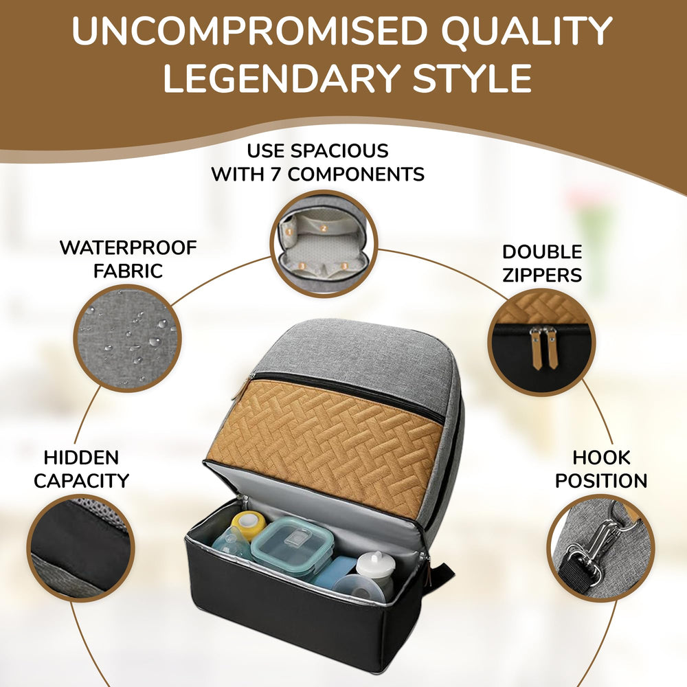 Village of Many Baby Diaper Bag Backpack ergonomic padded straps for comfortable all-day wear.