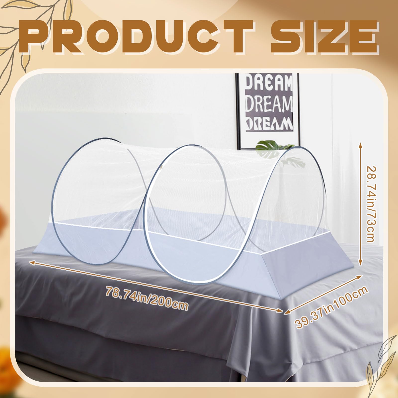 Vincreem mosquito net 200x100x73 cm offering generous space