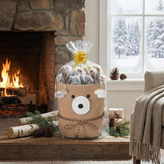 Vincreem nursery storage basket used for towels and baby clothes