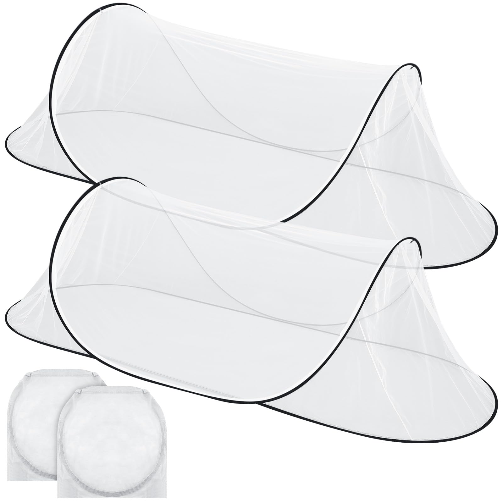 Vincreem two-pcs mosquito net bundle provides backup indoor or outdoor protection.