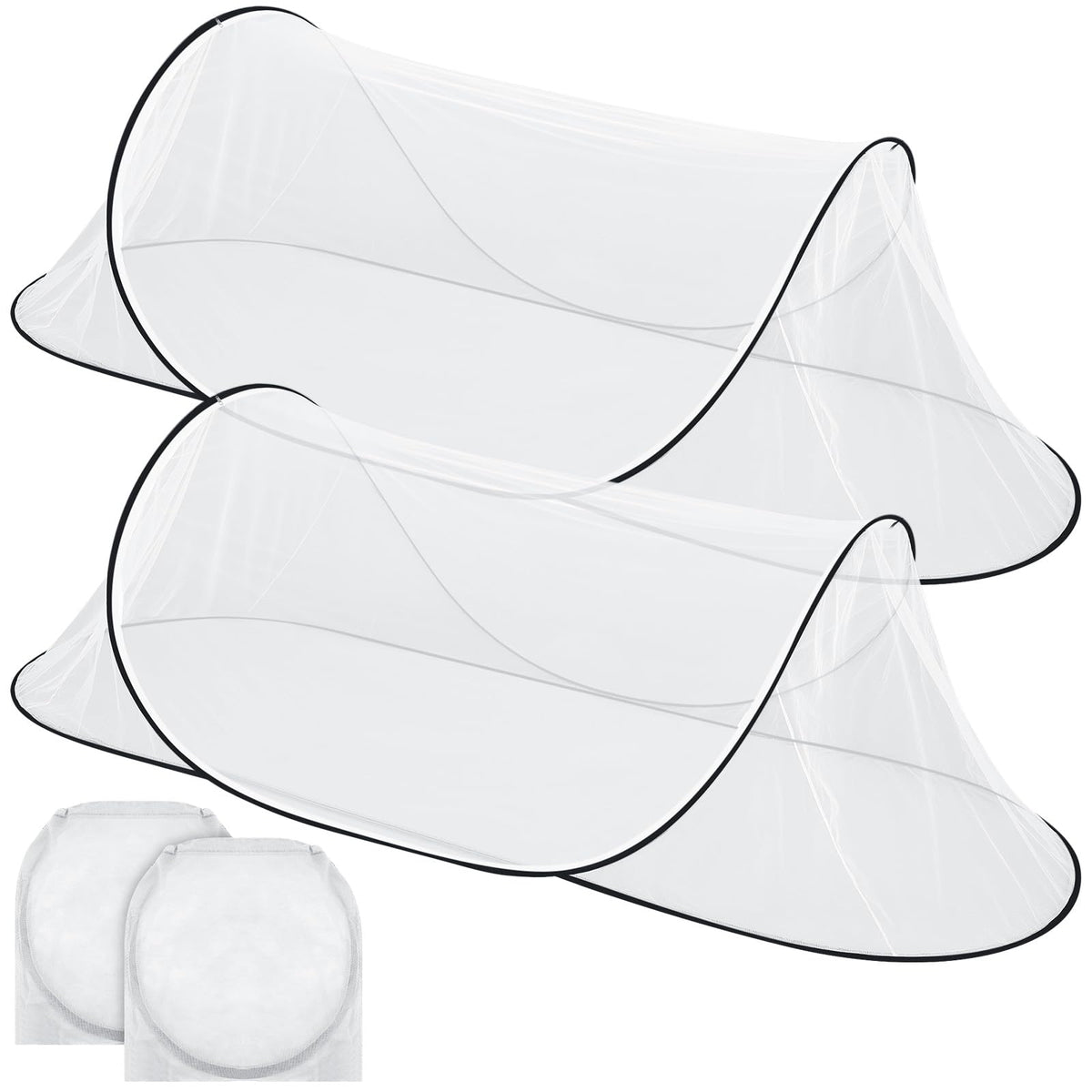 Vincreem two-pcs mosquito net bundle provides backup indoor or outdoor protection.