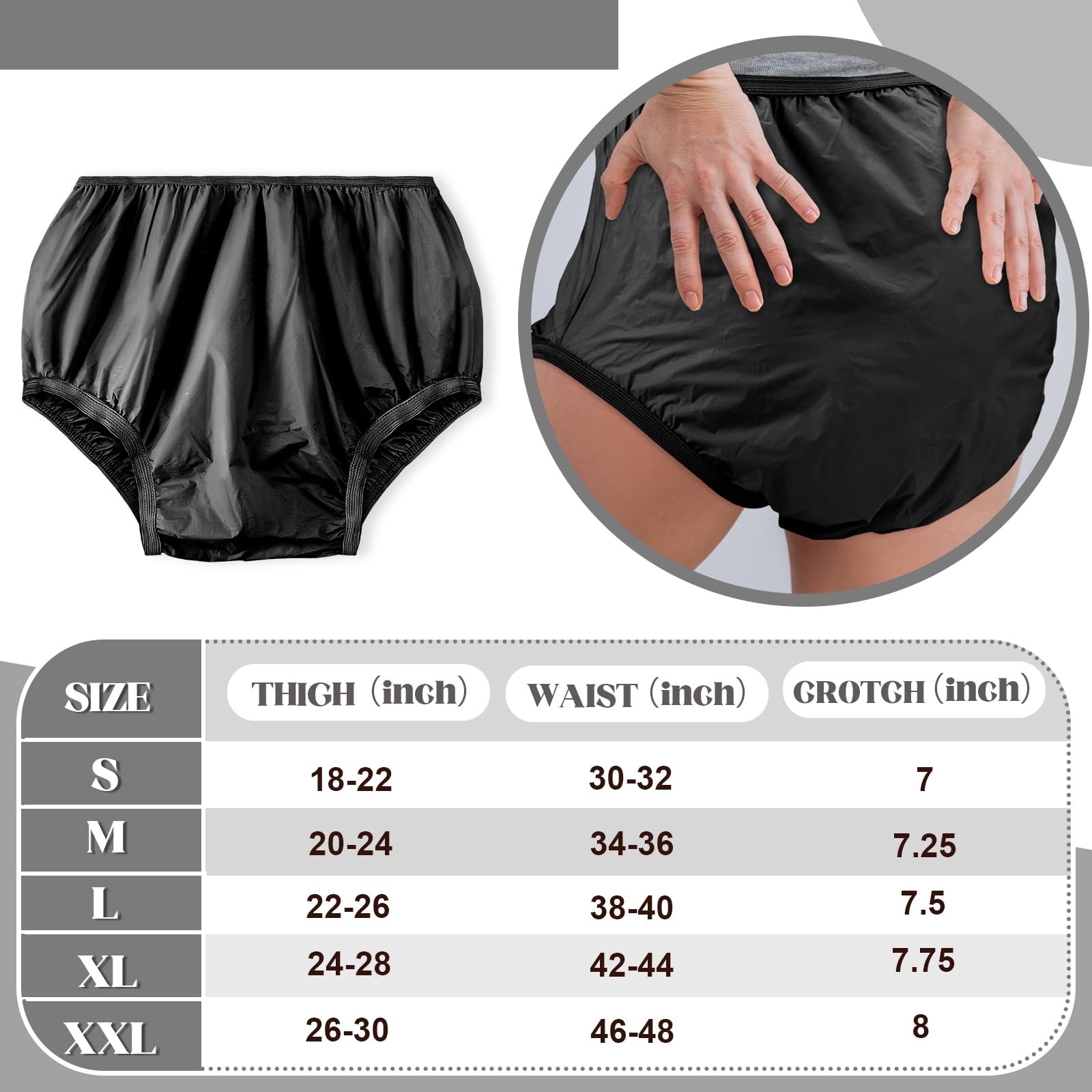 Vinsatin XL elastic waistband plastic diaper covers for secure fit.