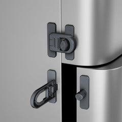 Vipdrive 2-pack child proof lock with adhesive pads installed on a fridge for safer access.