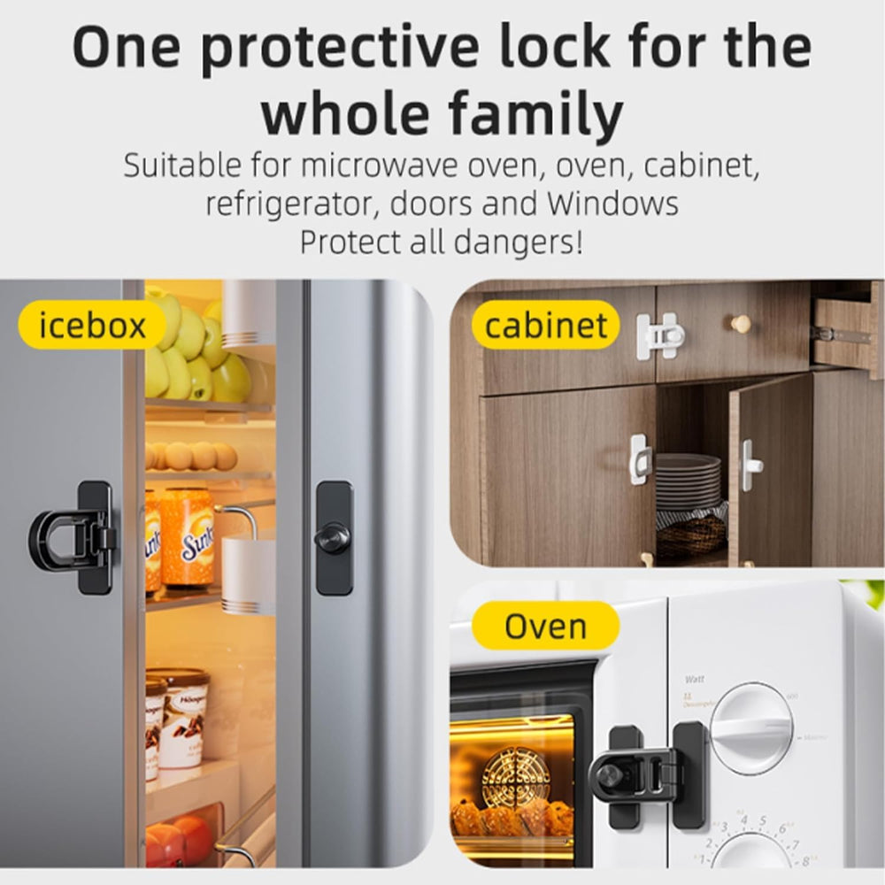 Vipdrive adjustable lock fits drawers and doors for flexible child safety.