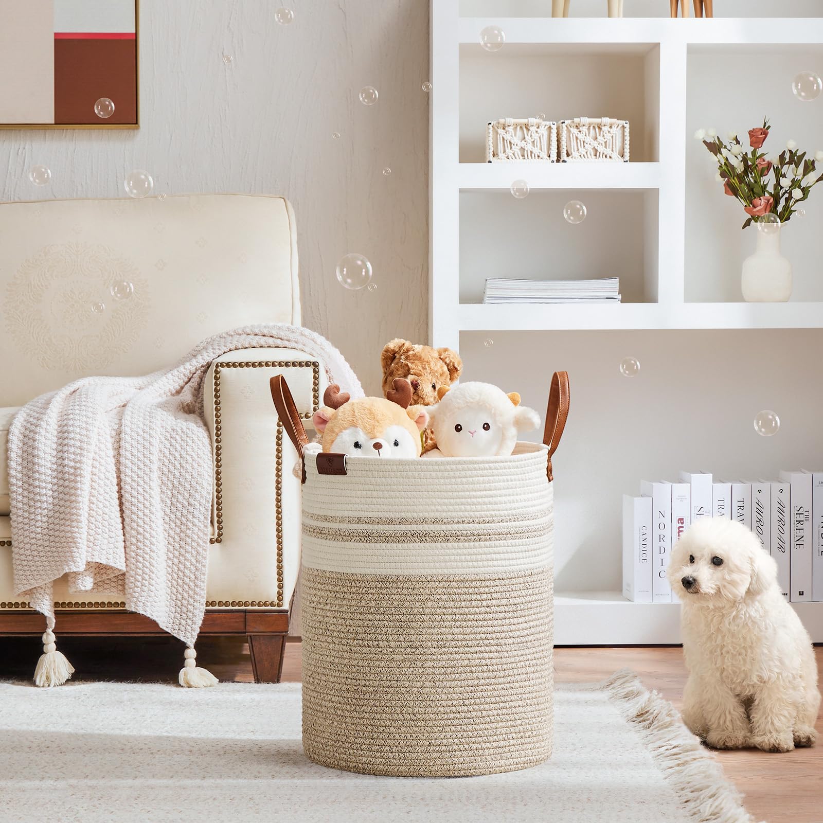VIPOSCO cotton rope laundry basket with a minimalist look for modern living spaces.