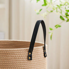 VIPOSCO woven rope storage basket for blanket storage with minimalist look