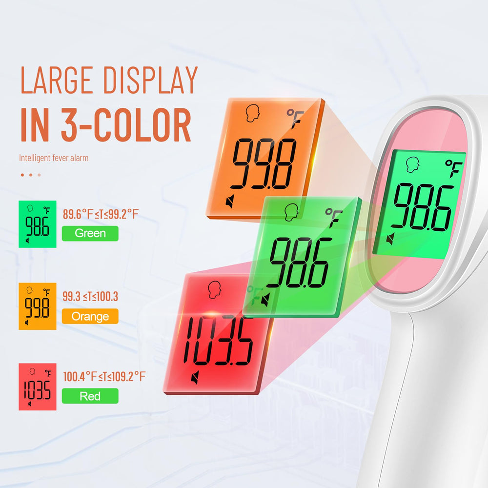 Viproud thermometer memory recalls 35 readings to track changes.