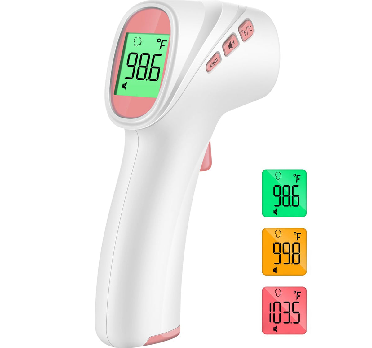 Viproud forehead thermometer no-contact display for quick, hygienic readings.
