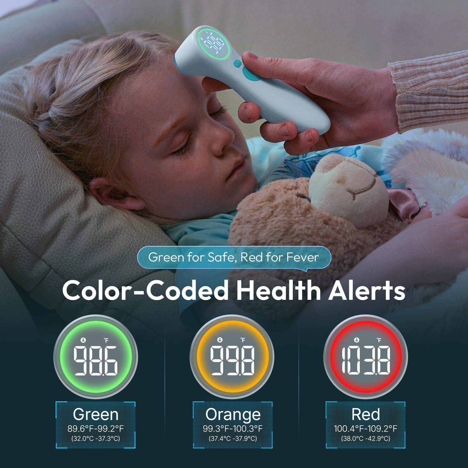 Viproud stores up to 35 readings to track fever trends over time.