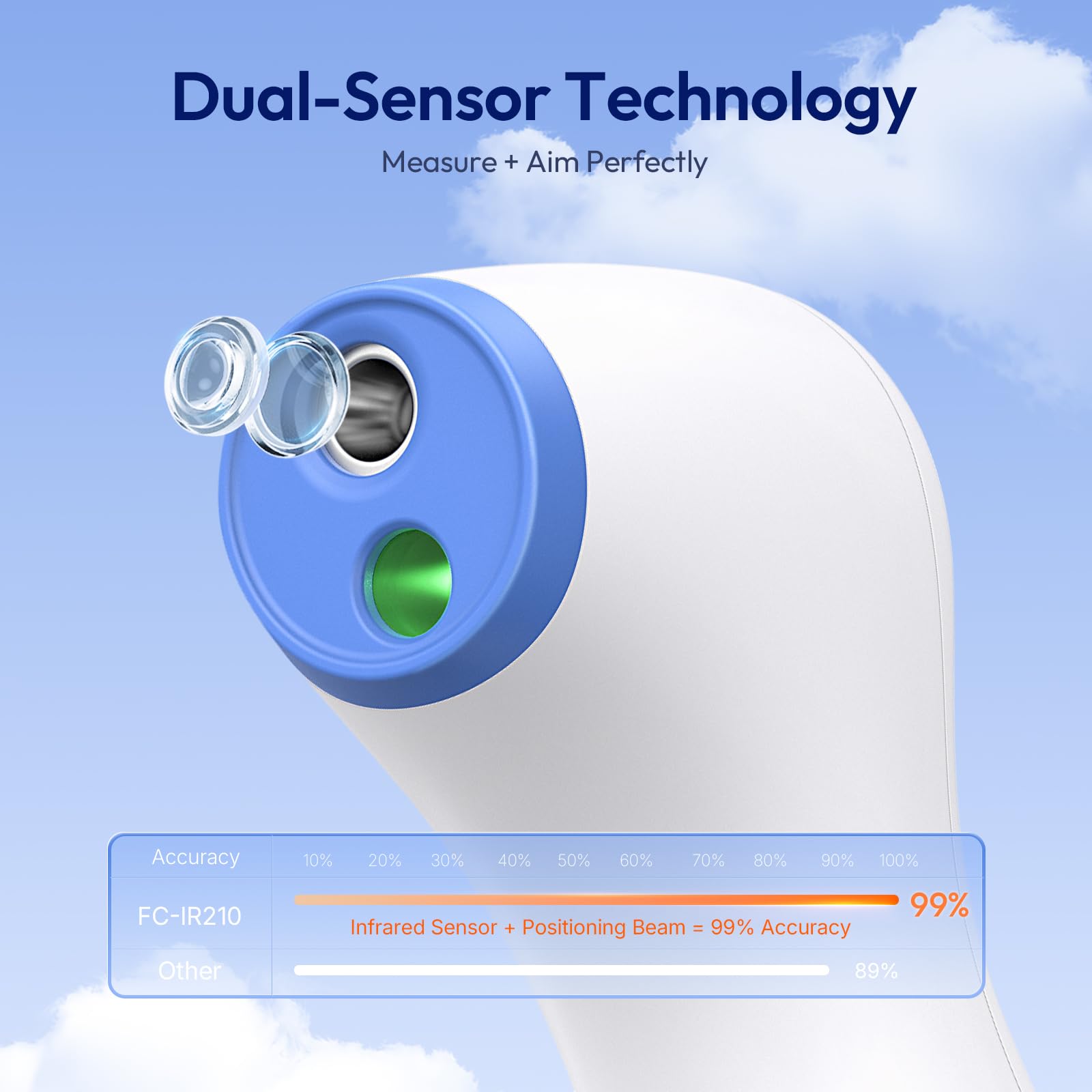 Viproud no-touch thermometer in silent mode for undisturbed nighttime readings.