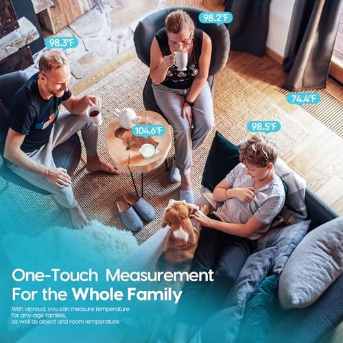 Viproud thermometer one touch mute enables quiet measurements.