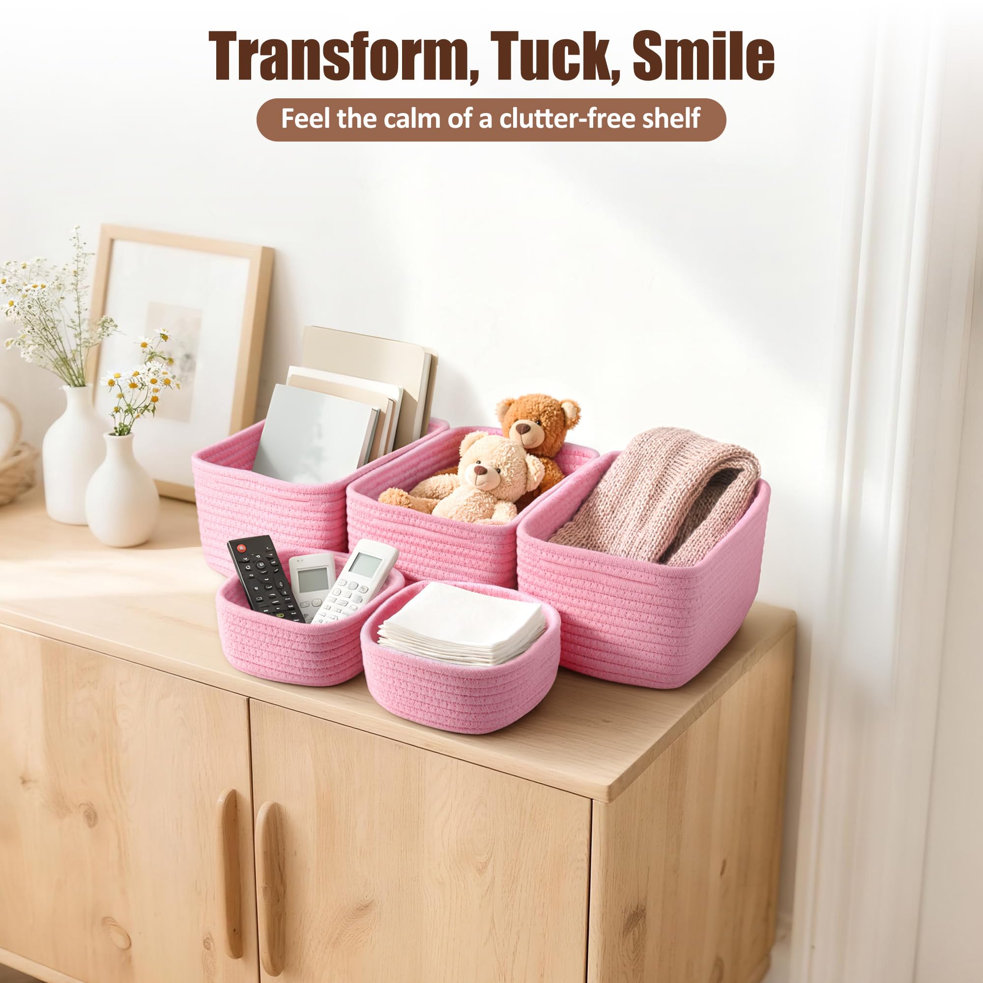 VIRETH HAUS cream and black decor bins enhance modern interiors.