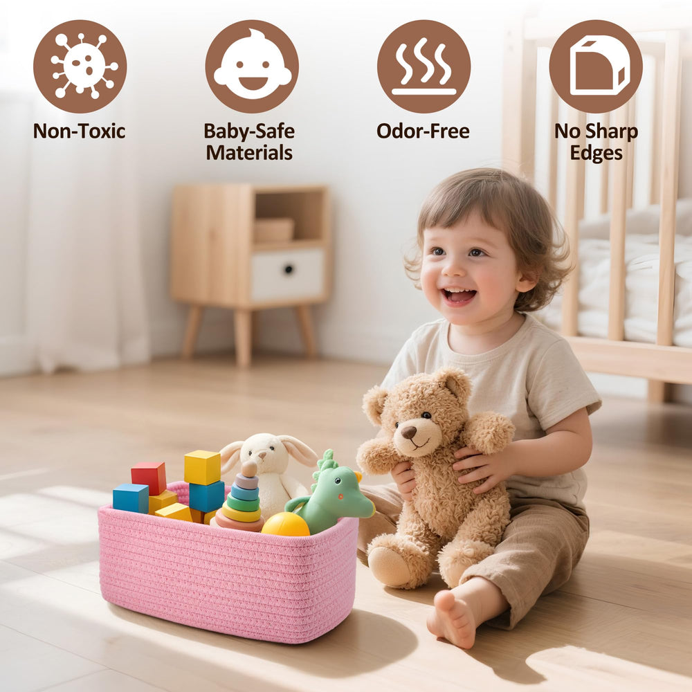 VIRETH HAUS lightweight bins ideal for toy organization and clutter reduction.