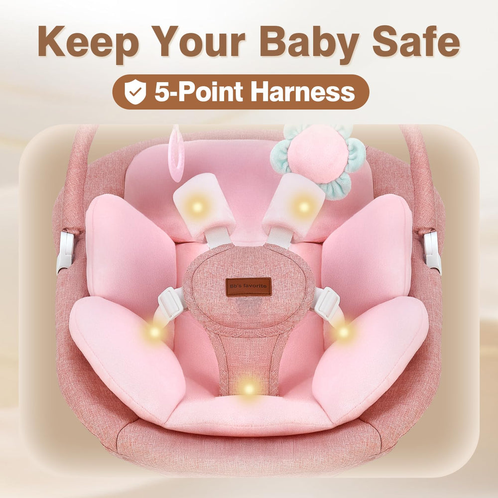 Viriwebaby swing supports Bluetooth music or built-in melodies for entertainment.
