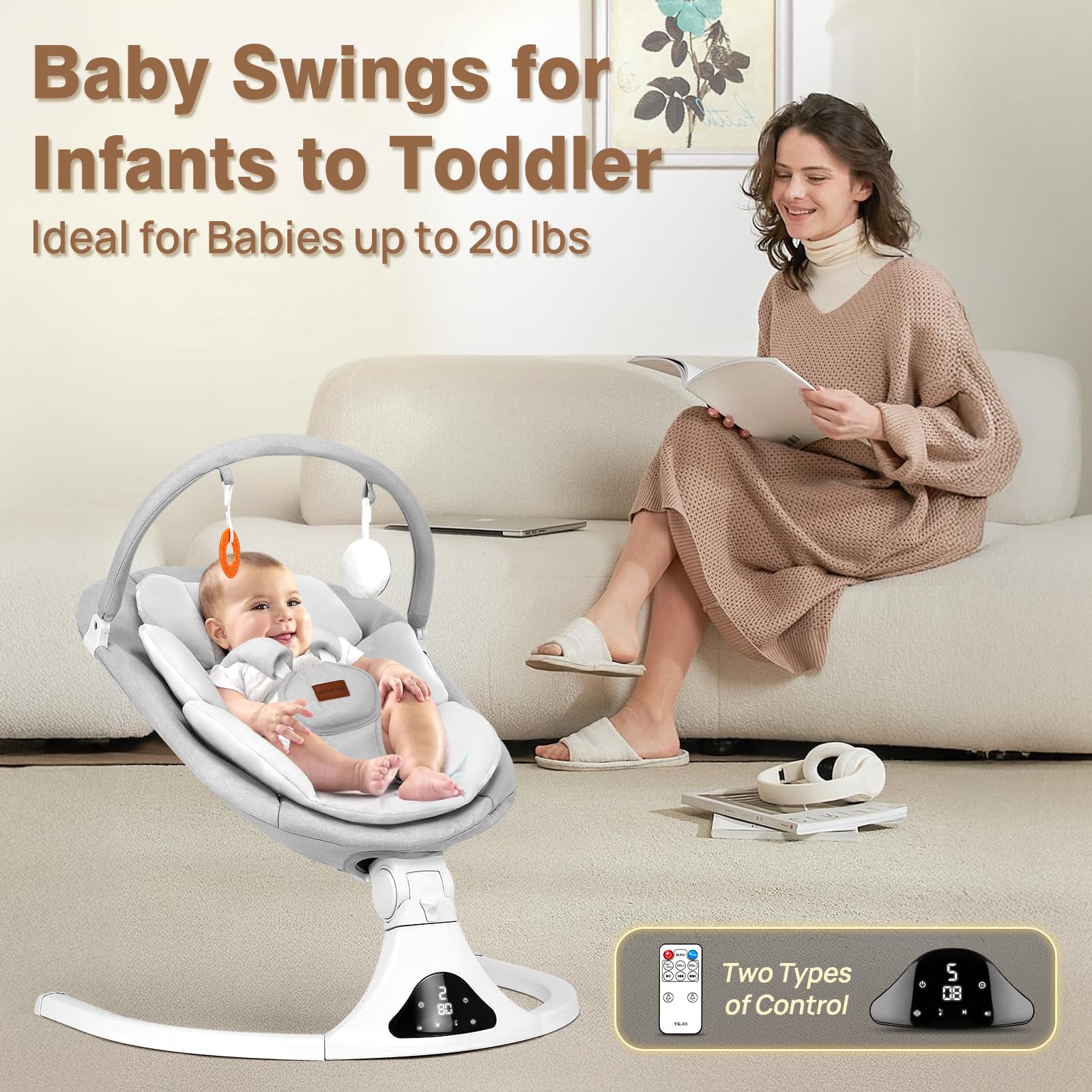 Viriwebaby swing seat pad removable for quick hygiene and washing.
