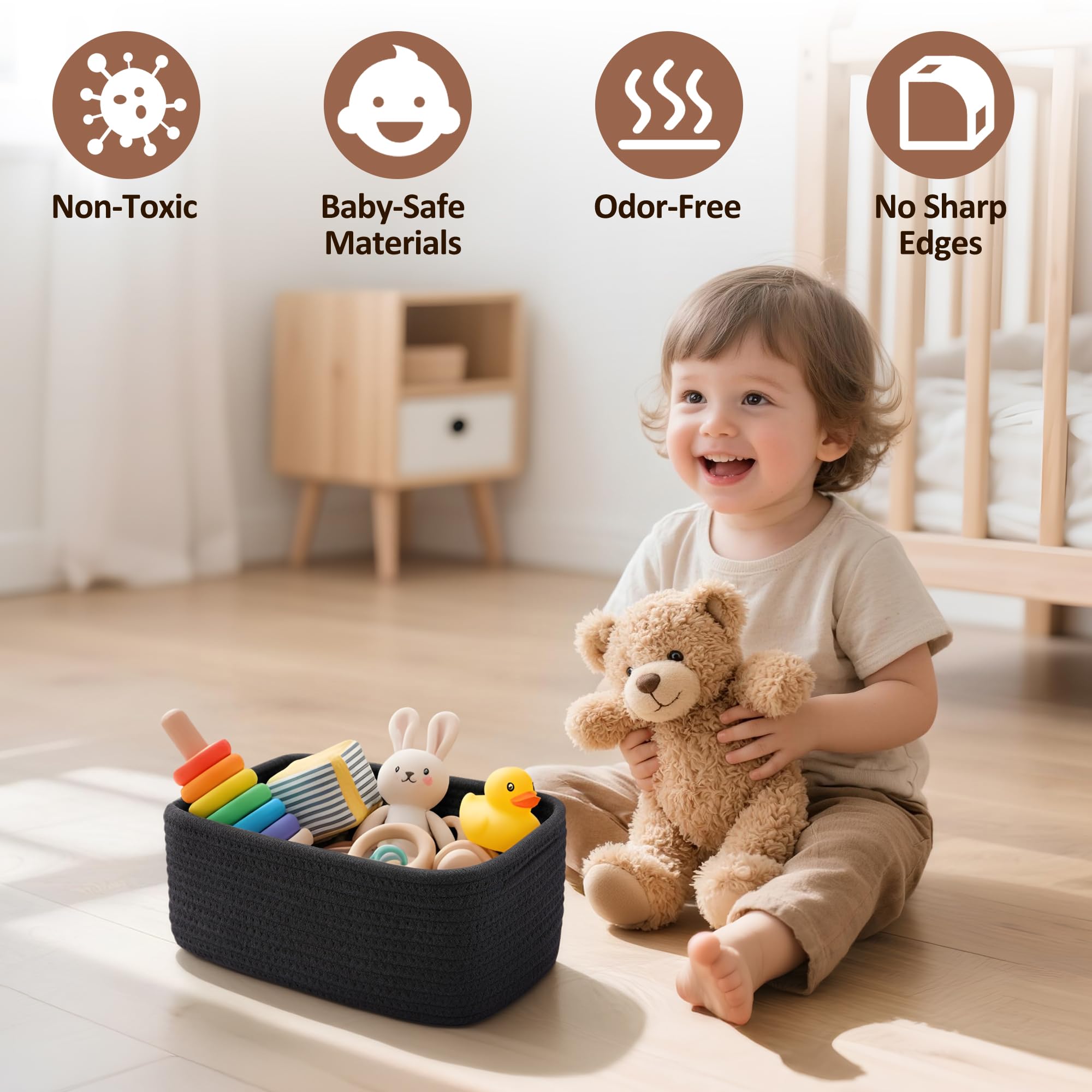 VIRETH HAUS small basket showcasing Soft-Shape technology that resists creases.