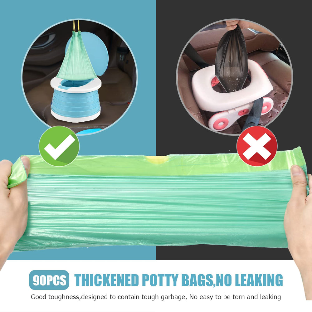 VISATOR 90-count disposable potty bags for travel and training
