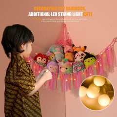 VISATOR corner hanging net for stuffed animals saves space and tidies a room