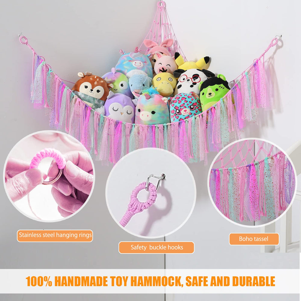 VISATOR large hanging toy hammock fits many stuffed animals