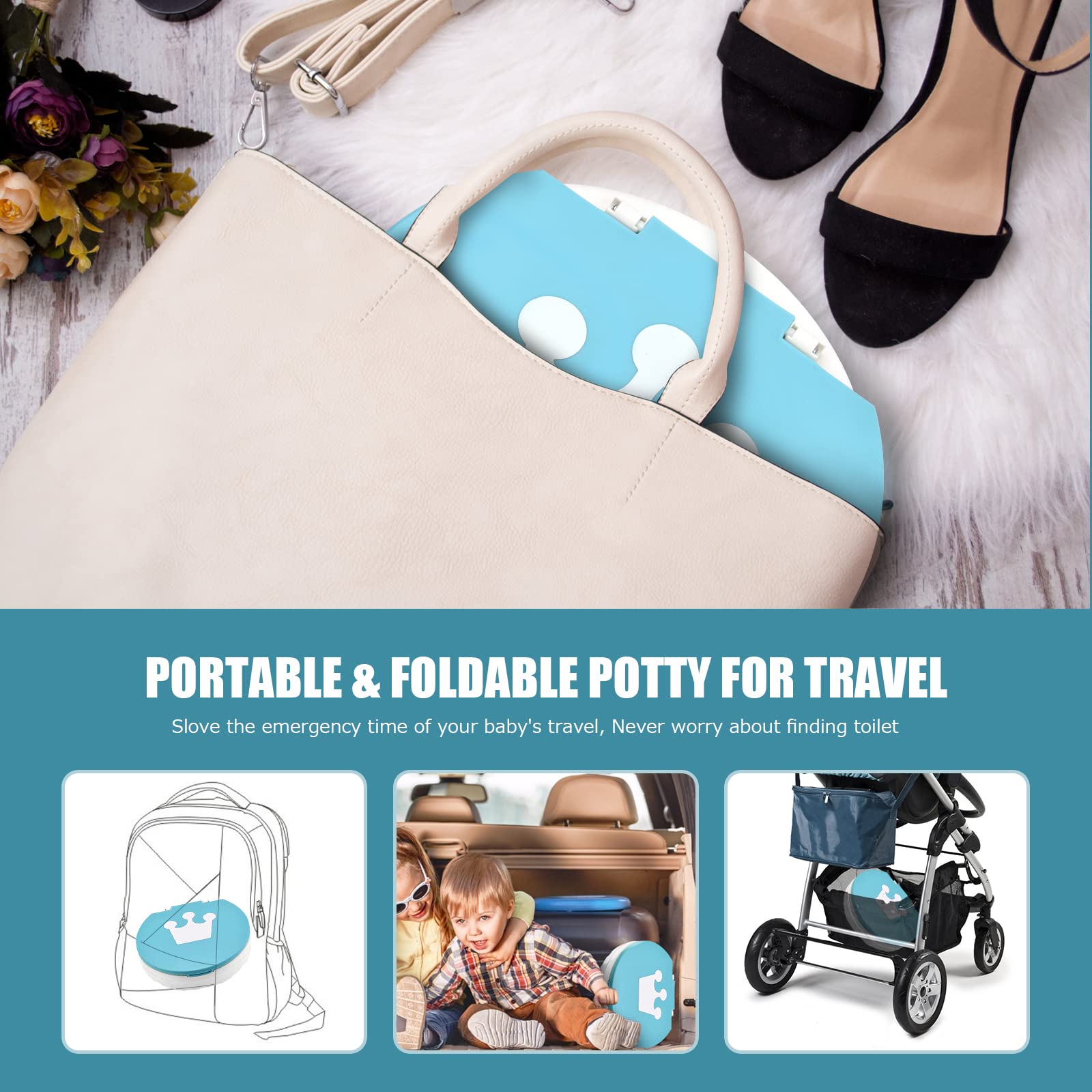 Visator foldable chair mode provides stable seating for toddlers.
