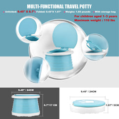 Visator portable potty unfolded with secure seat for quick toddler use.