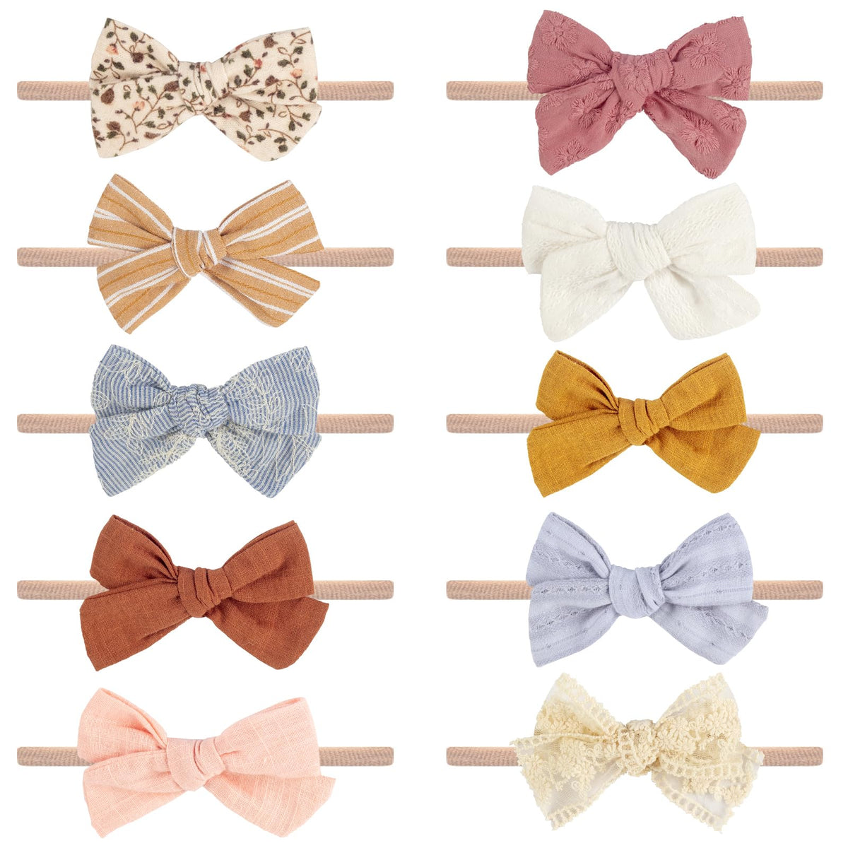 VISBL baby headband with pink lace bow for gentle newborn photos
