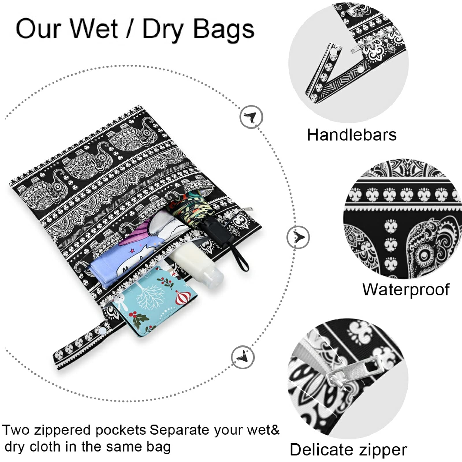 Visesunny large-capacity bag holds multiple cloth diapers.