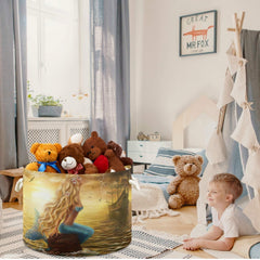 Visesunny collapsible canvas storage bin designed for easy folding and travel.