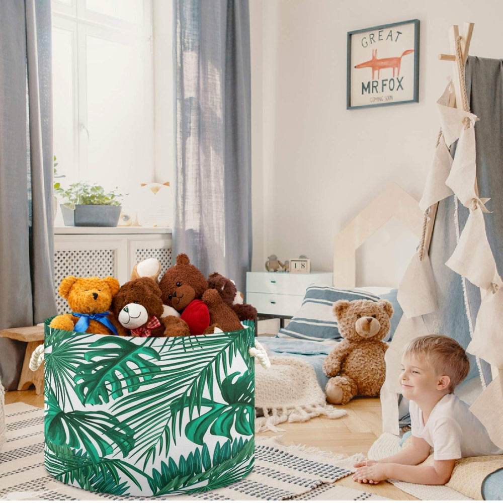 Visesunny collapsible toy bin ready for travel or storage.