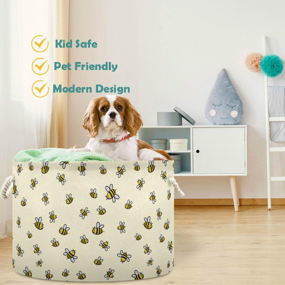 Visesunny bee-pattern bin adds decor and storage in bathroom and bedroom