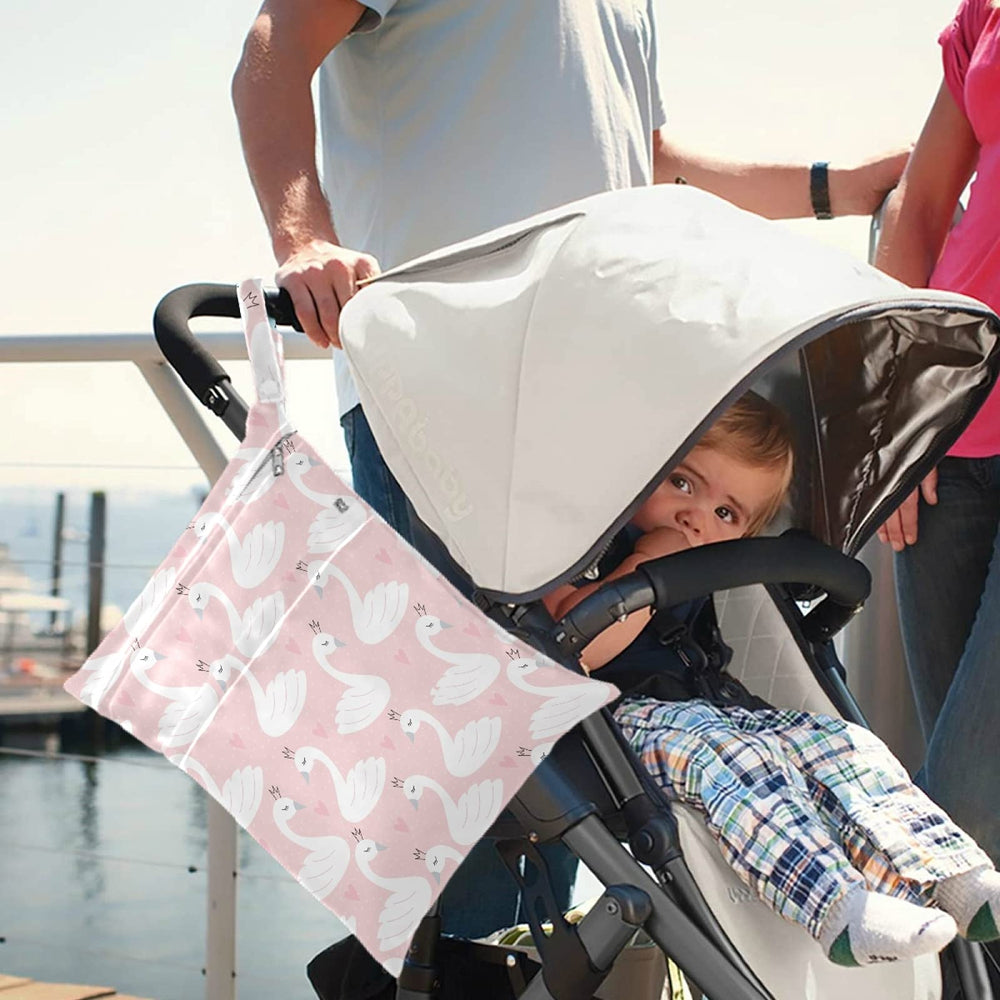 Visesunny Cute Swan Heart wet bag small pocket keeps wet items separate during travel
