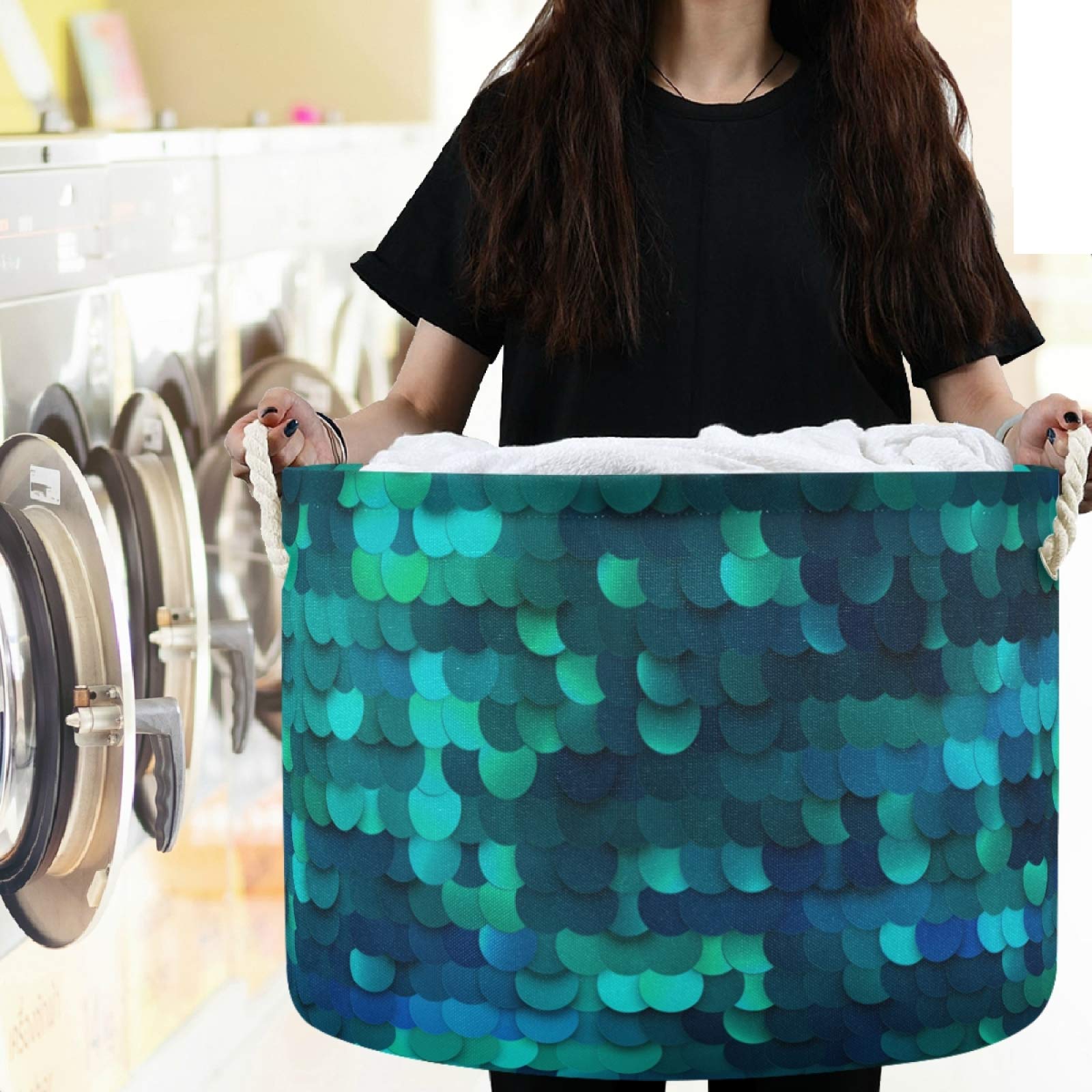 Visesunny decorative storage basket enhances bathroom or bedroom decor while organizing.