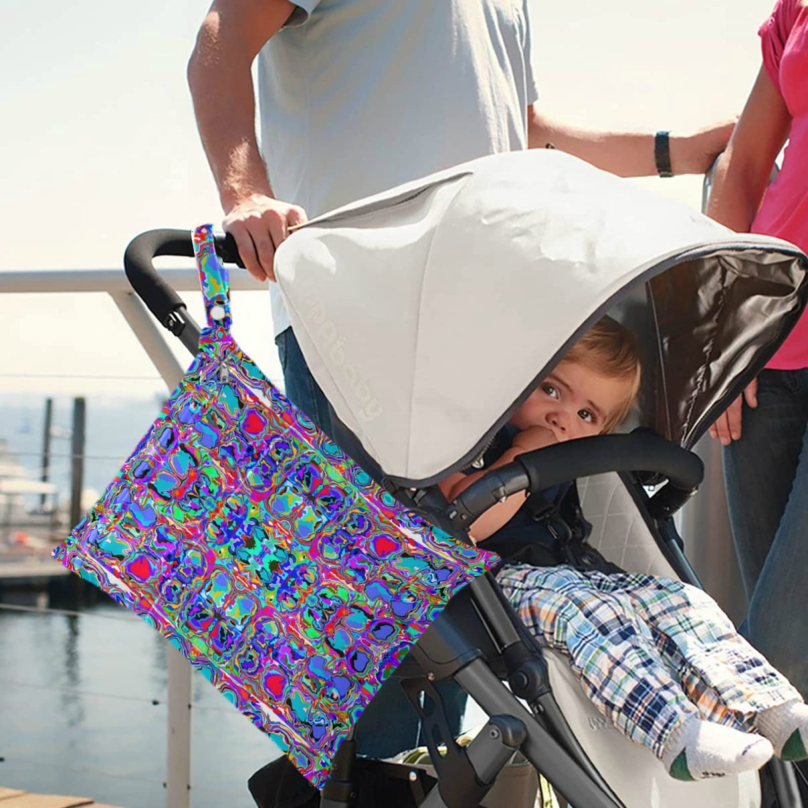 Visesunny small wet bag with zip pocket for toiletries and small essentials.