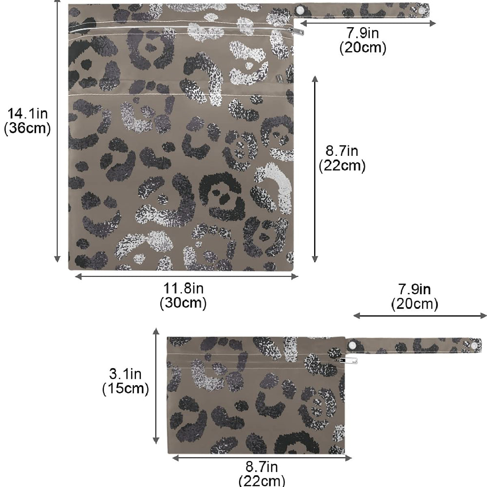 Leopard foil wet bag from VisеSunny ideal for swimwear and beach days.