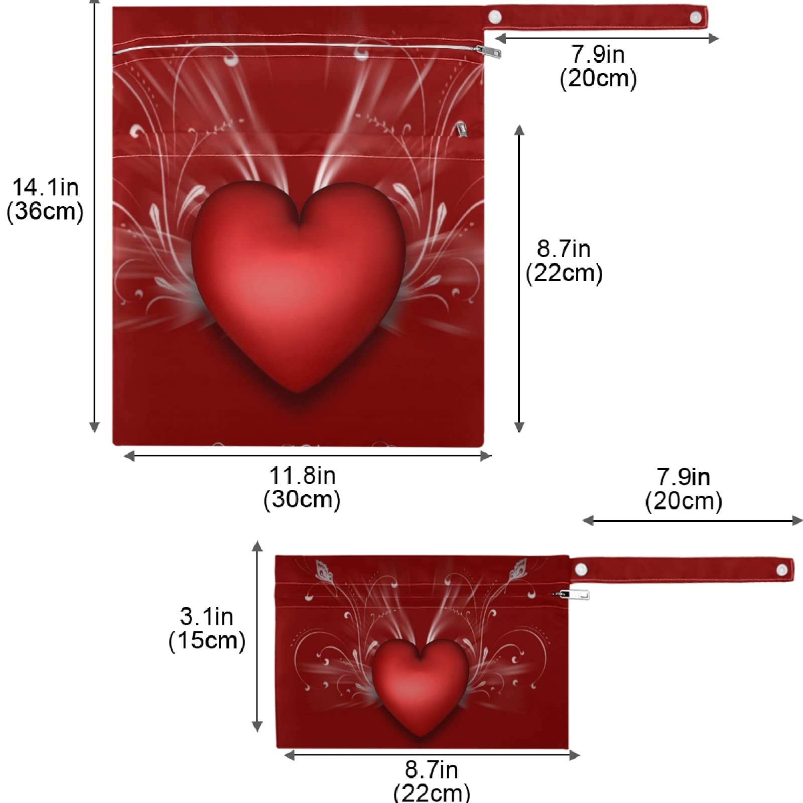 Visesunny Love Heart wet bag makes a gift-ready practical option for families