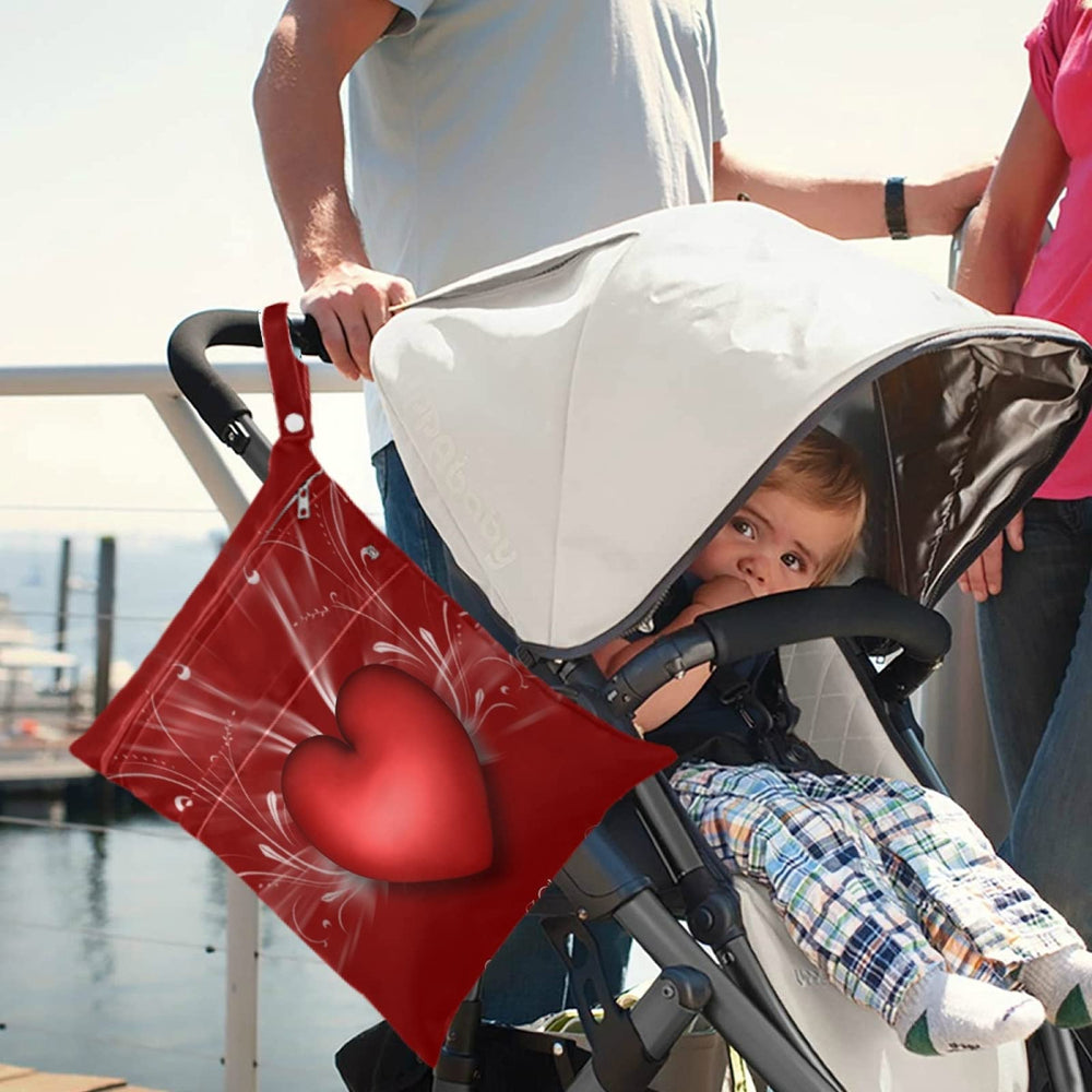 Visesunny Love Heart wet bag small dual-zipper pocket for compact toiletries