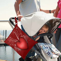 Visesunny Love Heart wet bag small dual-zipper pocket for compact toiletries
