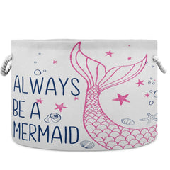 Visesunny Mermaid Tail Nursery Basket collapsible design for easy toy and blanket storage