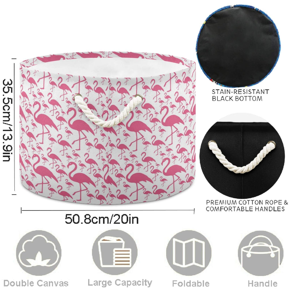 Visesunny pink flamingo large-capacity bin keeps laundry organized and accessible.