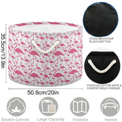 Visesunny pink flamingo large-capacity bin keeps laundry organized and accessible.