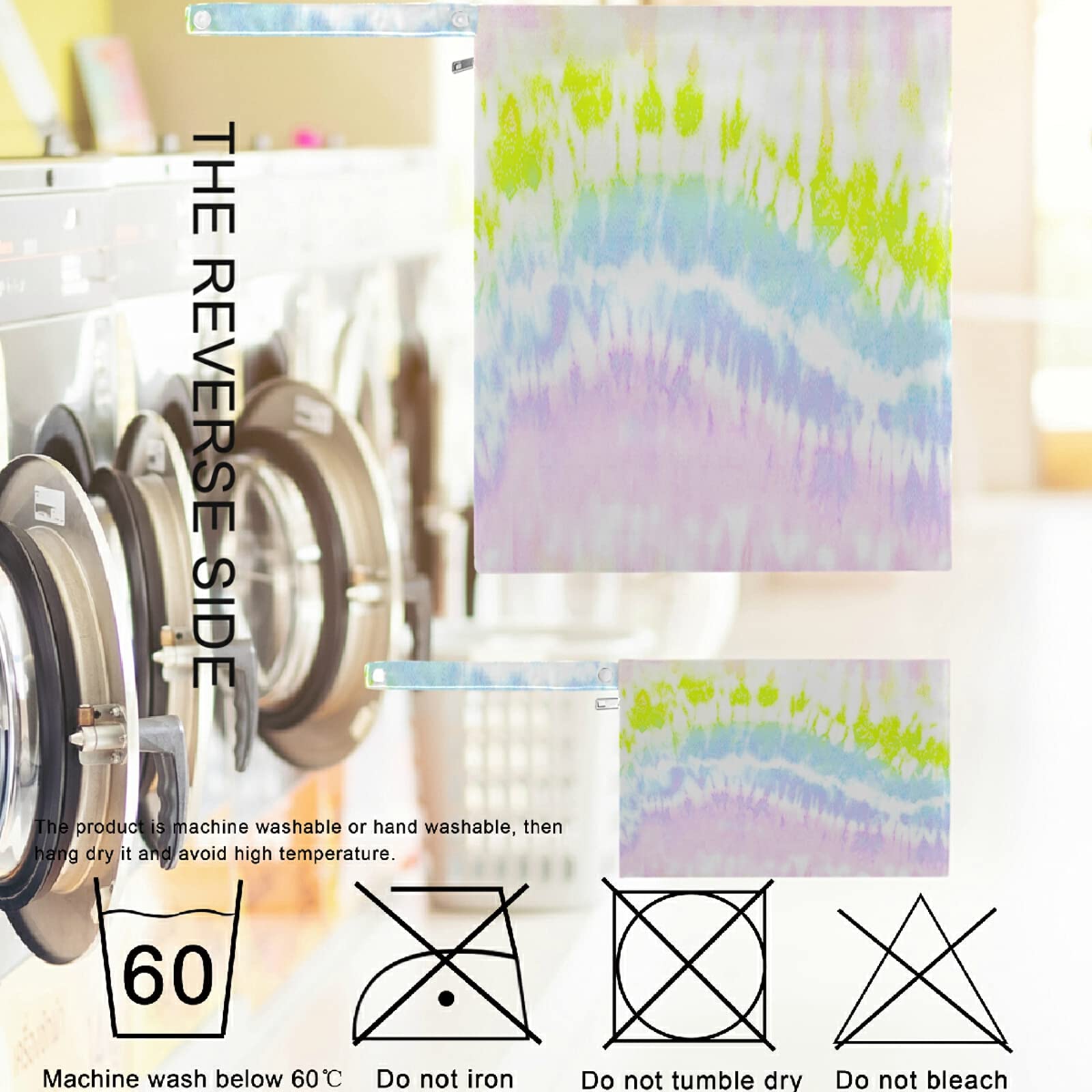 Visesunny Rainbow Ink Wet Bag material-closeup shows water-resistant fabric.