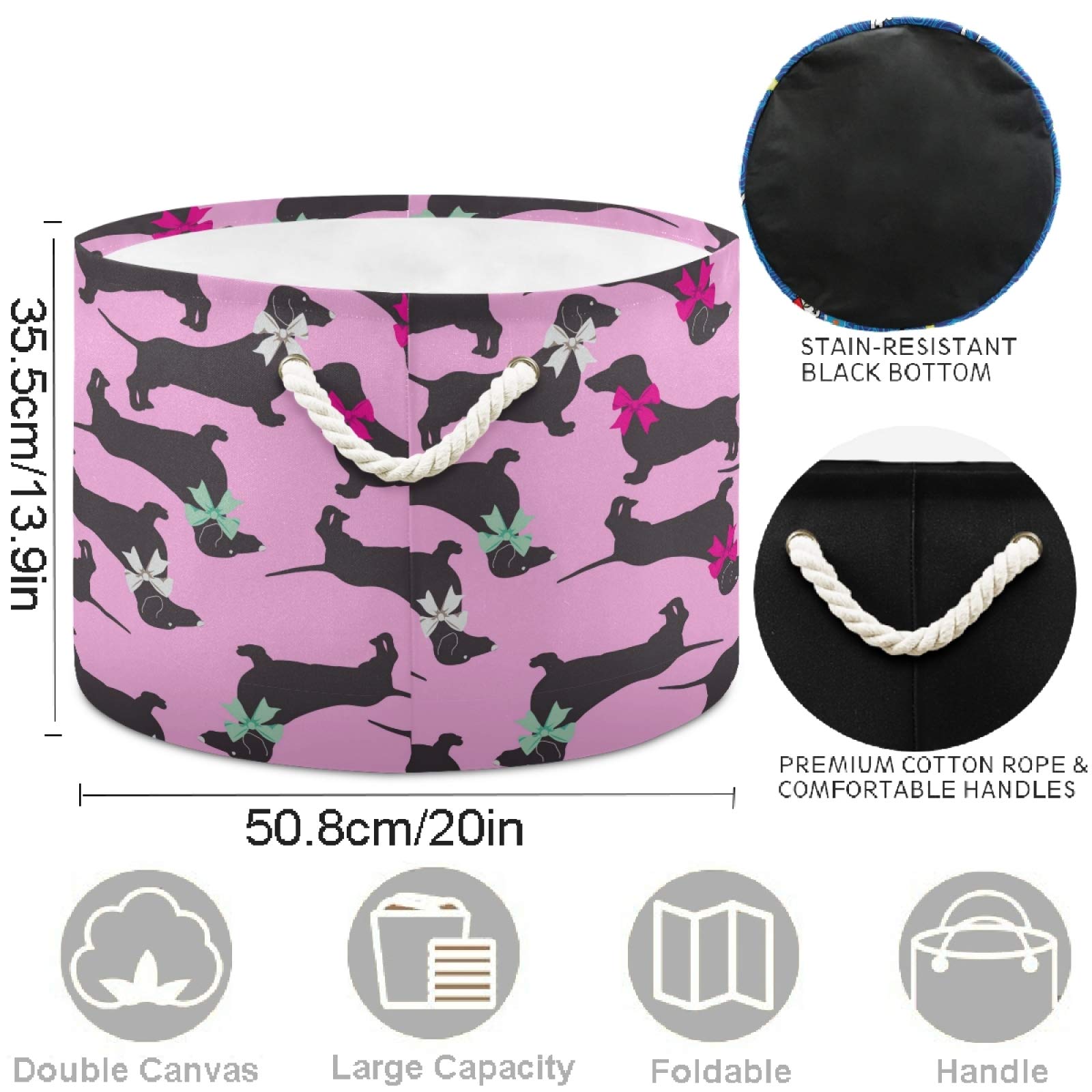 Visesunny basket with sturdy handles for easy carrying around the home.