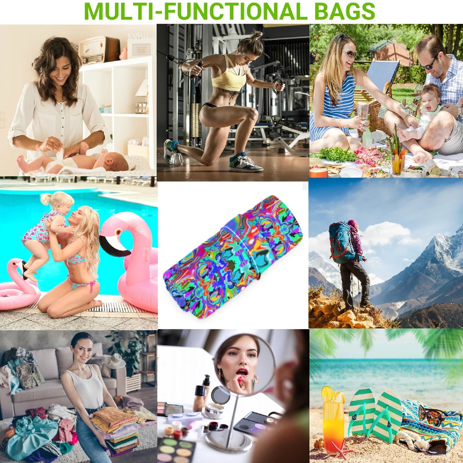 Visesunny travel organizer for diapers, toys, and toiletries.